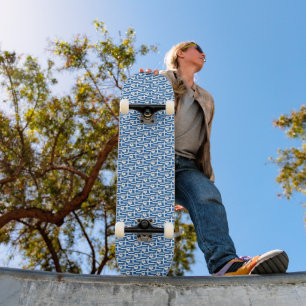Griechische Flag Farben Herz Muster pattern Patrio Skateboard
