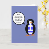 Griechische Flagge als Rednerin von Frau Penguin Karte (Gelbe Blume)