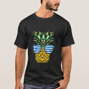 Griechische Flagge Ananas Sonnenbrille Griechische T-Shirt