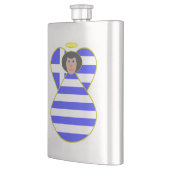 Griechische Flagge Angel Black Hair Flachmann (Links)