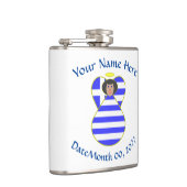 Griechische Flagge Angel Schwarzes Haar Personalis Flachmann (Rechts)