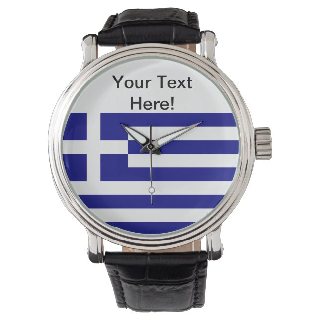 Griechische Flagge Armbanduhr (Vorderseite)