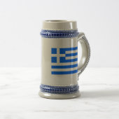 griechische Flagge Bierglas (VorderseiteRechts)