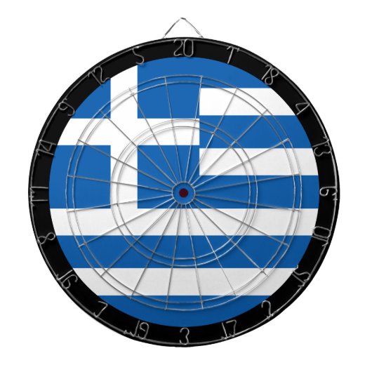 Griechische Flagge Dartboard & Greece / Spielbrett Dartscheibe (vorne)