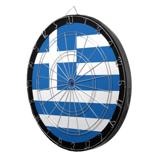 Griechische Flagge Dartboard & Greece / Spielbrett Dartscheibe (Vorderseite rechts)