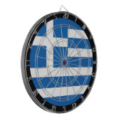 Griechische Flagge Dartboard & Greece / Spielbrett Dartscheibe (Vorderseite Links)
