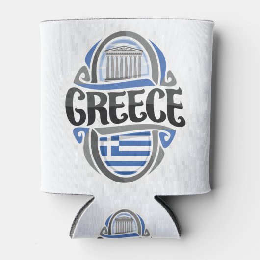Griechische Flagge Dosenkühler (Vorderseite)