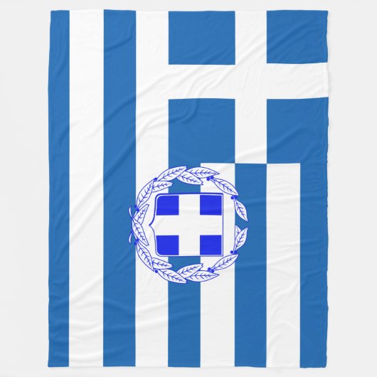 Griechische Flagge Fleecedecke (Vorderseite)