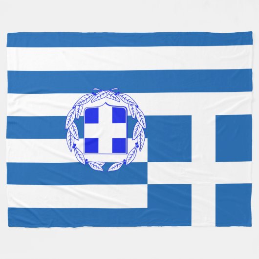 Griechische Flagge Fleecedecke (Vorderseite (Horizontal))