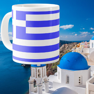 Griechische Flagge Gesamt Jumbo-Tasse