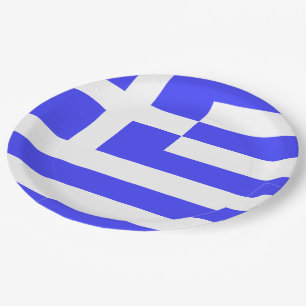 Griechische Flagge Gesamt Pappteller