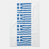 Griechische Flagge Griechenland Blaues Weiß 4Eleni Geschirrtuch (Vertikal)
