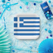 Griechische Flagge Griechenland Blaues Weißbuch Ne Pappteller (Party)