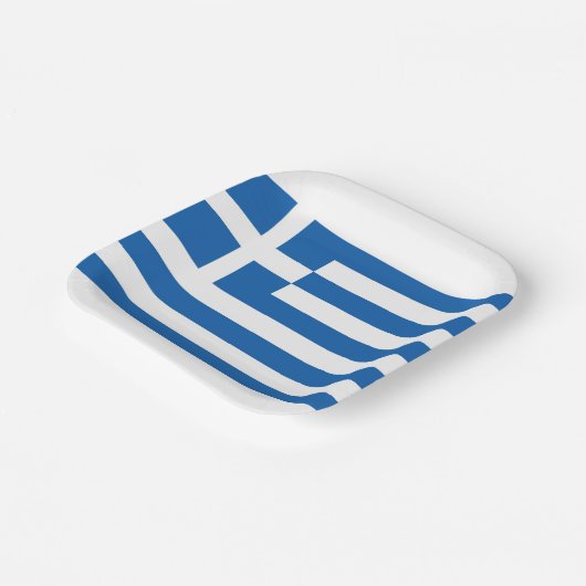 Griechische Flagge Griechenland Blaues Weißbuch Ne Pappteller (Gewinkelt)