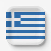 Griechische Flagge Griechenland Blaues Weißbuch Ne Pappteller (Vorderseite)
