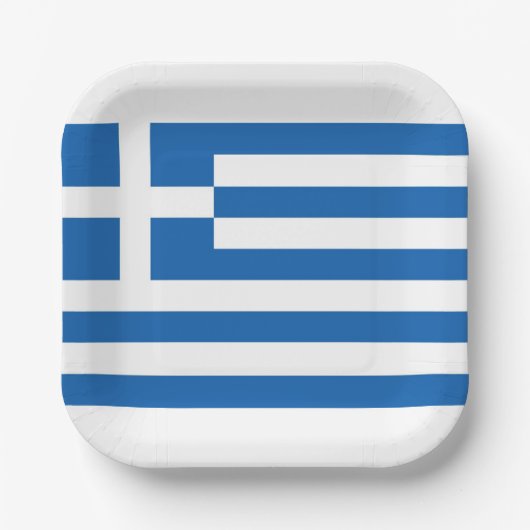 Griechische Flagge Griechenland Blaues Weißbuch Ne Pappteller (Vorderseite)