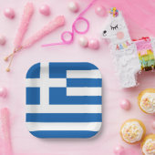 Griechische Flagge Griechenland Blaues Weißbuch Ne Pappteller (Party)