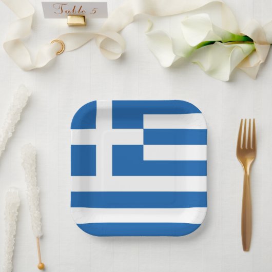 Griechische Flagge Griechenland Blaues Weißbuch Ne Pappteller (Hochzeit)