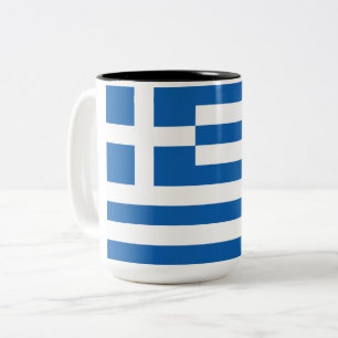 Griechische Flagge (Griechenland) Zweifarbige Tasse