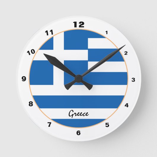 Griechische Flagge & griechische Trendmode /Design Runde Wanduhr (Vorderseite)
