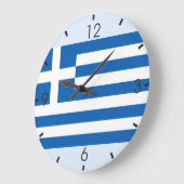 Griechische Flagge Große Wanduhr (Winkel)