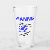 Griechische Flagge Hellas Blood und Ouzo Personali Glas (Vorderseite)