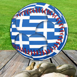 Griechische Flagge & Herz - Baseball Griechenland 