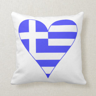 Griechische Flagge Herz Funky Kissen