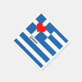 Griechische Flagge & Herz - griechische Reise-/Spo Serviette (Ecke)