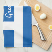 Griechische Flagge & Herz - Reis-/Sportfans Geschirrtuch (Viertel Falte)
