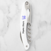 Griechische Flagge Herzblaue LIEBE mit Ihrem Namen Kellnermesser (Rückseite)