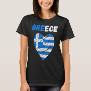 Griechische Flagge Holiday Griechenland Herz Vinta T-Shirt