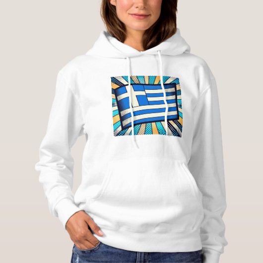 griechische Flagge Hoodie (Vorderseite)