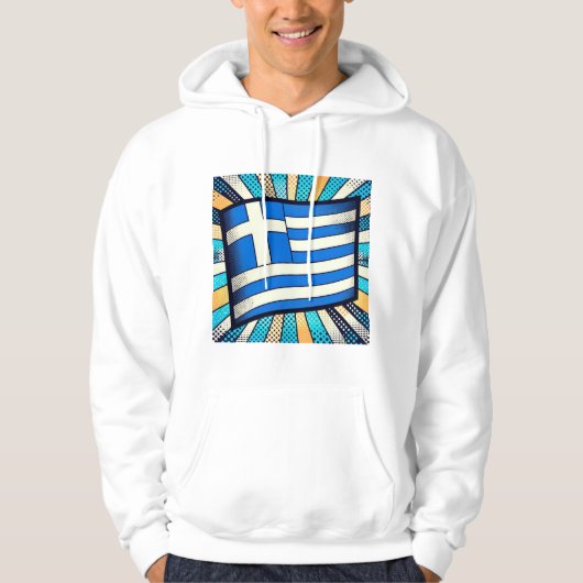 griechische Flagge Hoodie (Vorderseite)