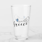 Griechische Flagge im Herzen, Griechenland Glas (Rückseite)