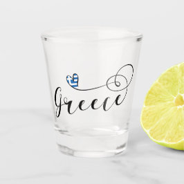 Griechische Flagge im Herzen, Griechenland Schnapsglas