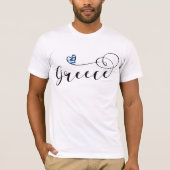 Griechische Flagge im Herzen Griechenlands T-Shirt (Vorderseite)