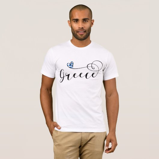 Griechische Flagge im Herzen Griechenlands T-Shirt (Vorne ganz)