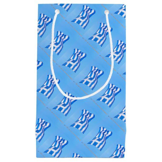 Griechische Flagge in Athen Kleine Geschenktüte (Vorderseite)