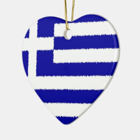 Griechische Flagge Keramik Ornament (Links)