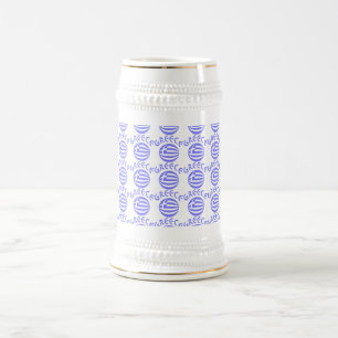 Griechische Flagge Kugel gekachelt Bierglas