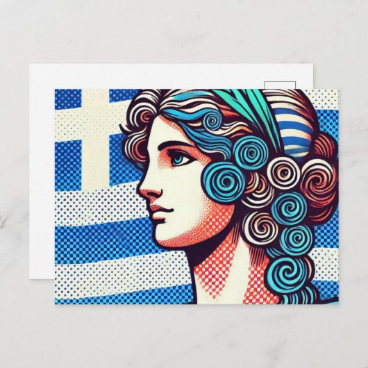 griechische Flagge Postkarte (Vorne/Hinten)