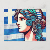 griechische Flagge Postkarte (Vorderseite)