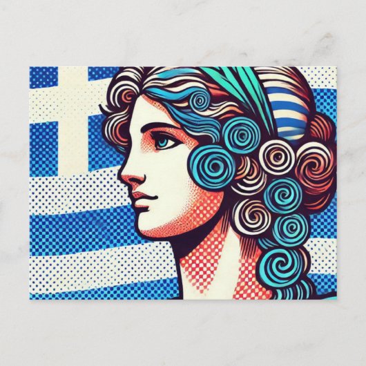 griechische Flagge Postkarte (Vorderseite)