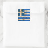 griechische Flagge Quadratischer Aufkleber (Tasche)