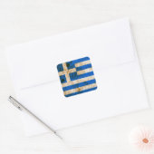 griechische Flagge Quadratischer Aufkleber (Umschlag)