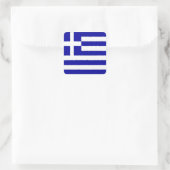 Griechische Flagge Quadratischer Aufkleber (Tasche)