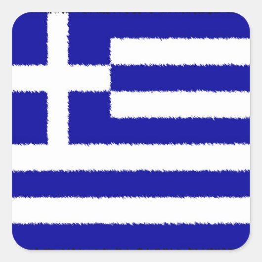 Griechische Flagge Quadratischer Aufkleber (Vorderseite)