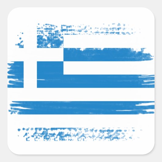 griechische Flagge Quadratischer Aufkleber (Vorderseite)