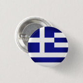 Griechische Flagge (rund) Button (Vorne & Hinten)